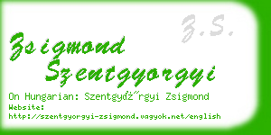 zsigmond szentgyorgyi business card